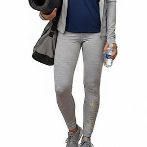 Gaiam Light Heather Gray Namaste Full Length Yoga Leggings Size Medium